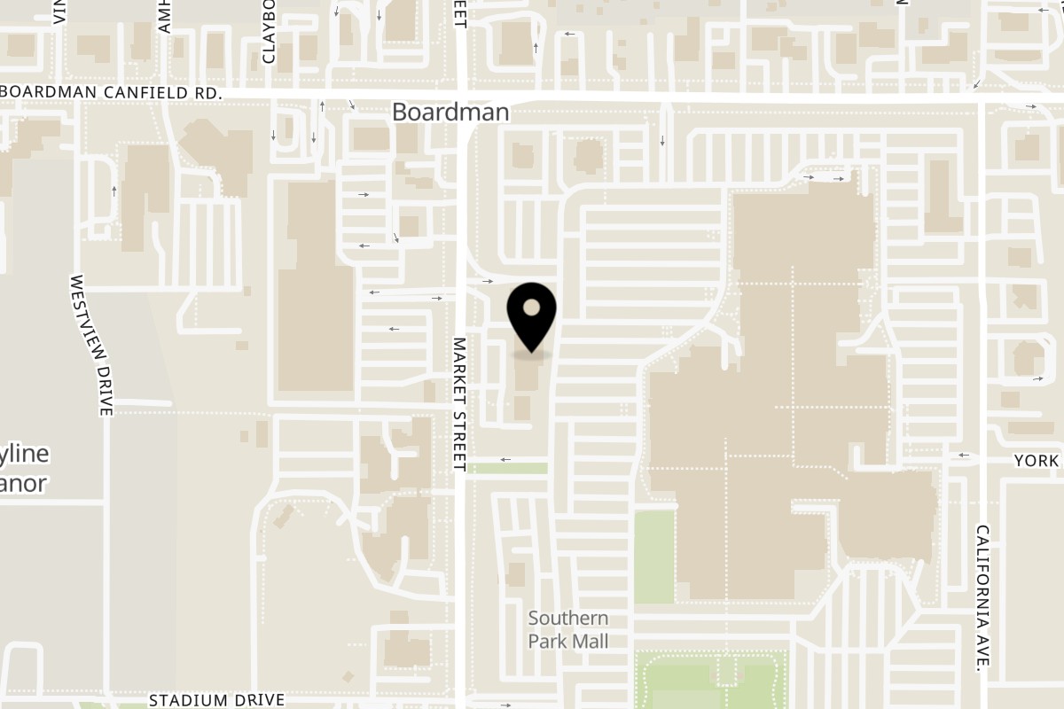 Map showing the location of Asuka Japanese Cuisine on 7381 Market St in Boardman